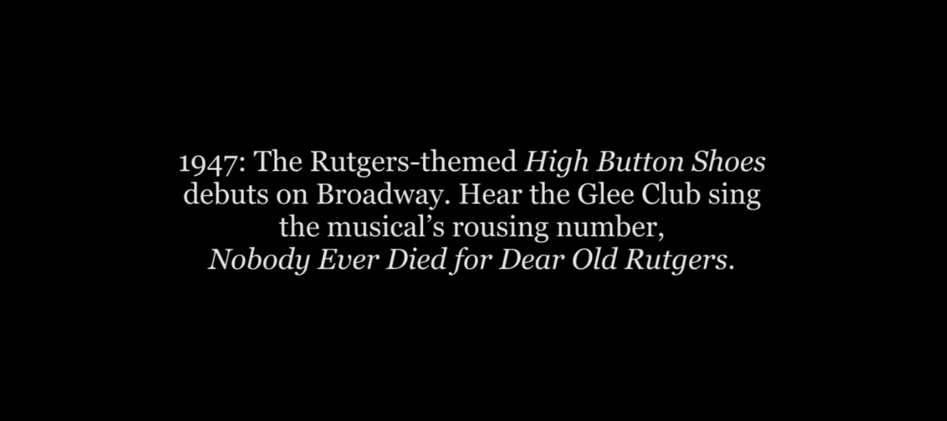 Nobody Died For Dear Old Rutgers - from High Button Shoes - Rutgers Glee Club